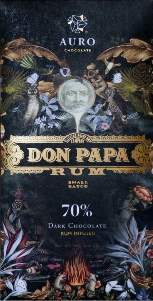 70% Small Batch Don Papa Rum Infused Dark Chocolate